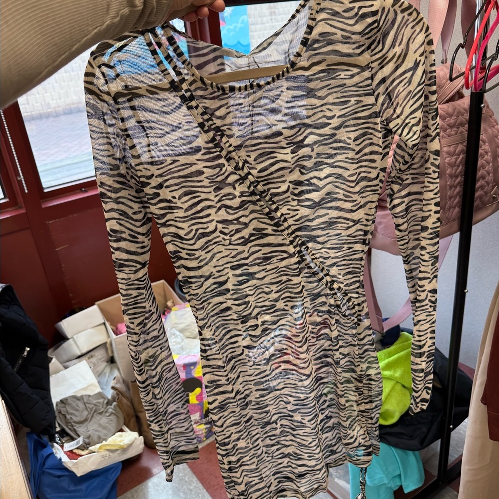 Zebra Print Cover up Dress